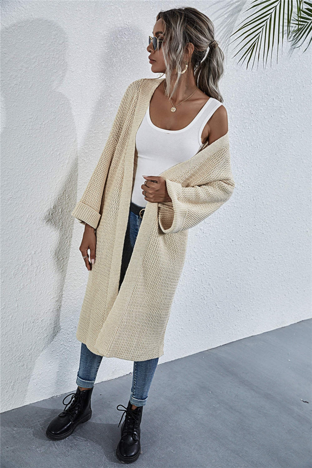 Open Front Long Sleeve Cardigan