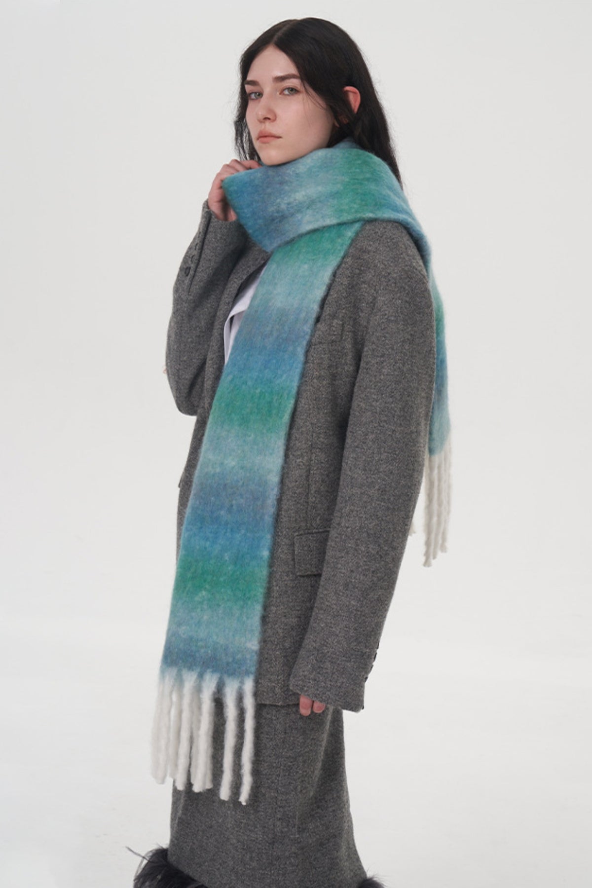 Fringe Gradient Thermal Scarf