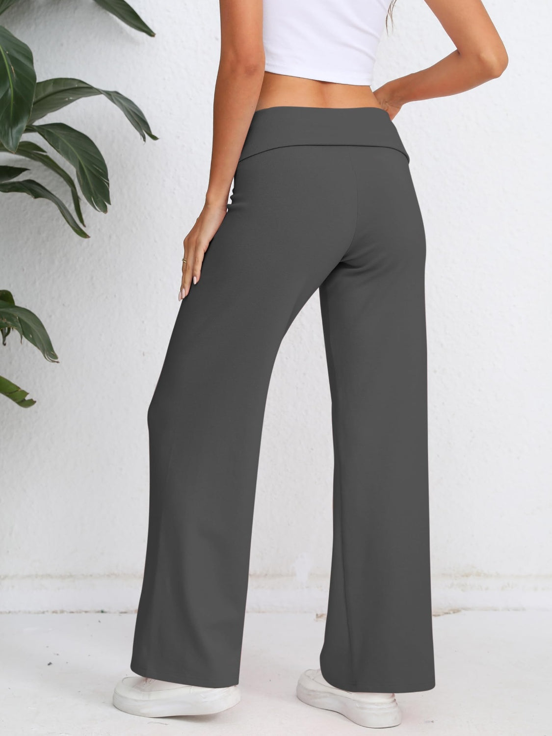 Elastic Waist Wide Leg Pants